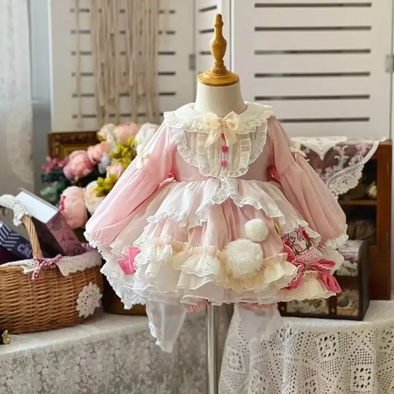 

Children Dress for Girls Baby Long Sleeve Casual Navidad Wedding Dress Girl Ball Gown Lolita Dress Girl Princess Party Vestido