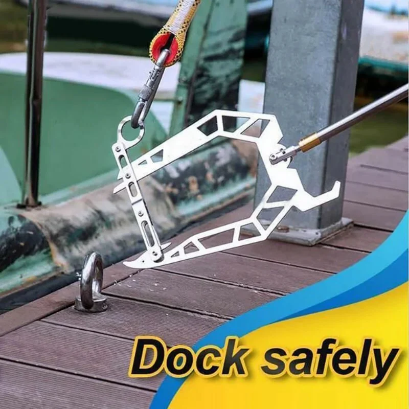 Multifunctional Dock Hook Mooring Rope Dock Hook  Stainless Steel Long-distance Threader Portable Boat Parking Tools