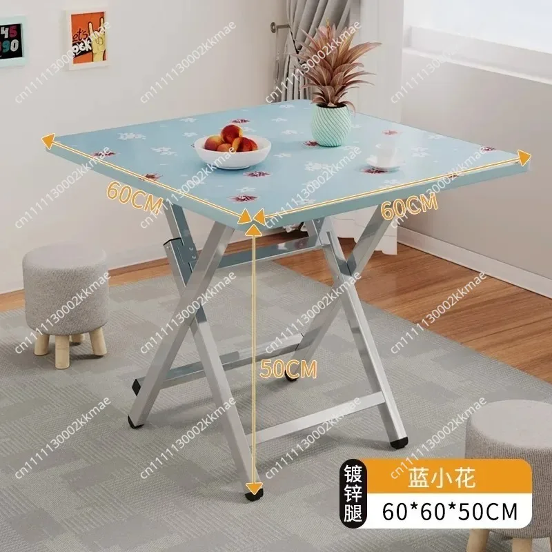 Foldable Circular Dining Table, Simple Outdoor Portable Booth Dining Table, Rental Room Square Table