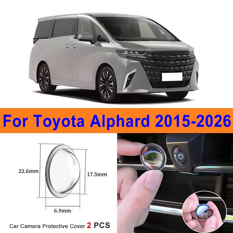 2Pcs 360 Reverse Image Car Camera Cover Anti-Scratch PC Lens Protector Stickers For Toyota Alphard 2015-2026