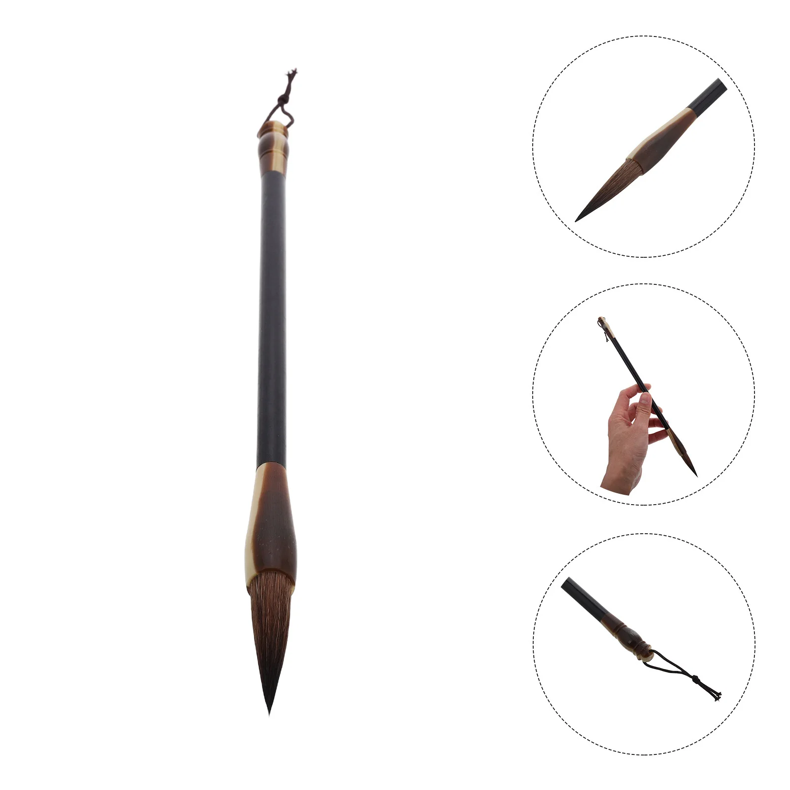 

Grey Tail Chinese Painting Brushes Medium Size Agate Wood Handle For Calligraphy Ink Painting Practice Beginners Sumi