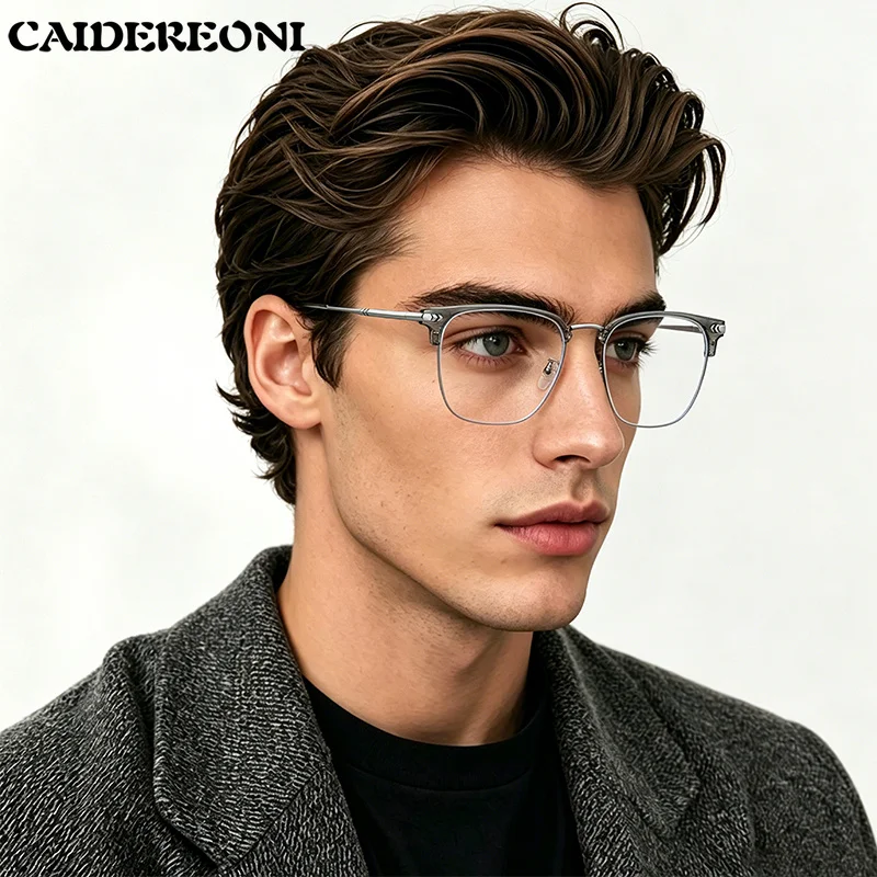 CAIDERONI Модные классические мужские очки-полуоправы с защитой от синего света для чтения, для коррекции близорукости, дальнозоркости, фотохромные, по индивидуальному заказу