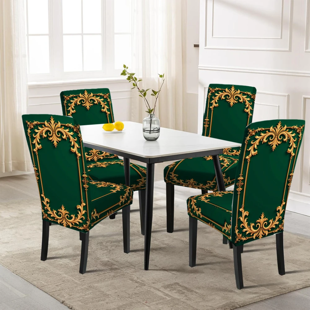 4/6pcs Elastic chair cover Gre - Home Decor Green 评论和价格