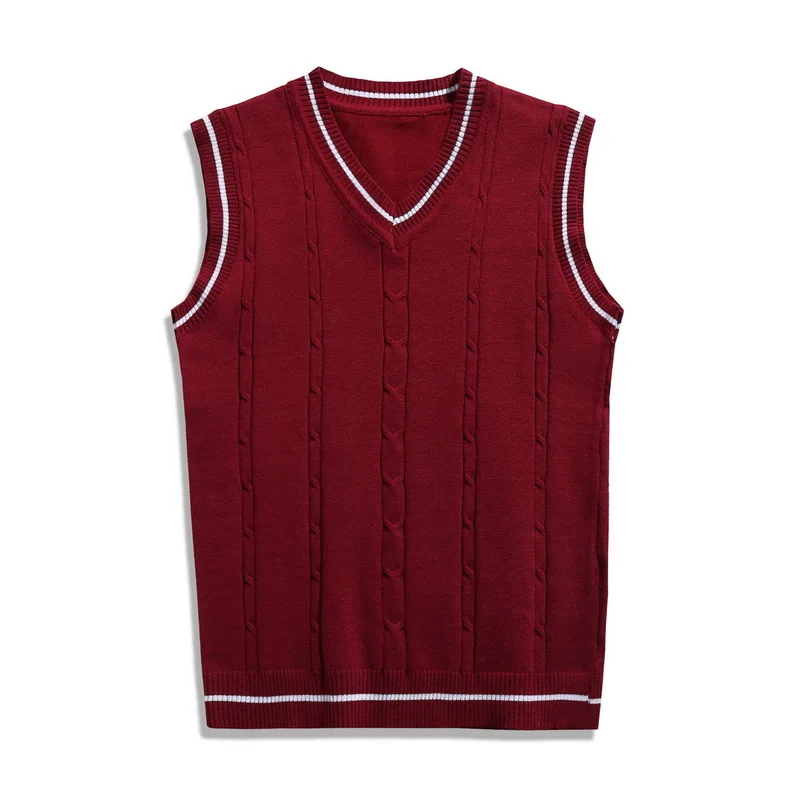 Spring Thin V-neck Vest Knitted Vest Base Shirt for Men and Women Fashion Couples Wear Peach Heart Collar Sweater for Men