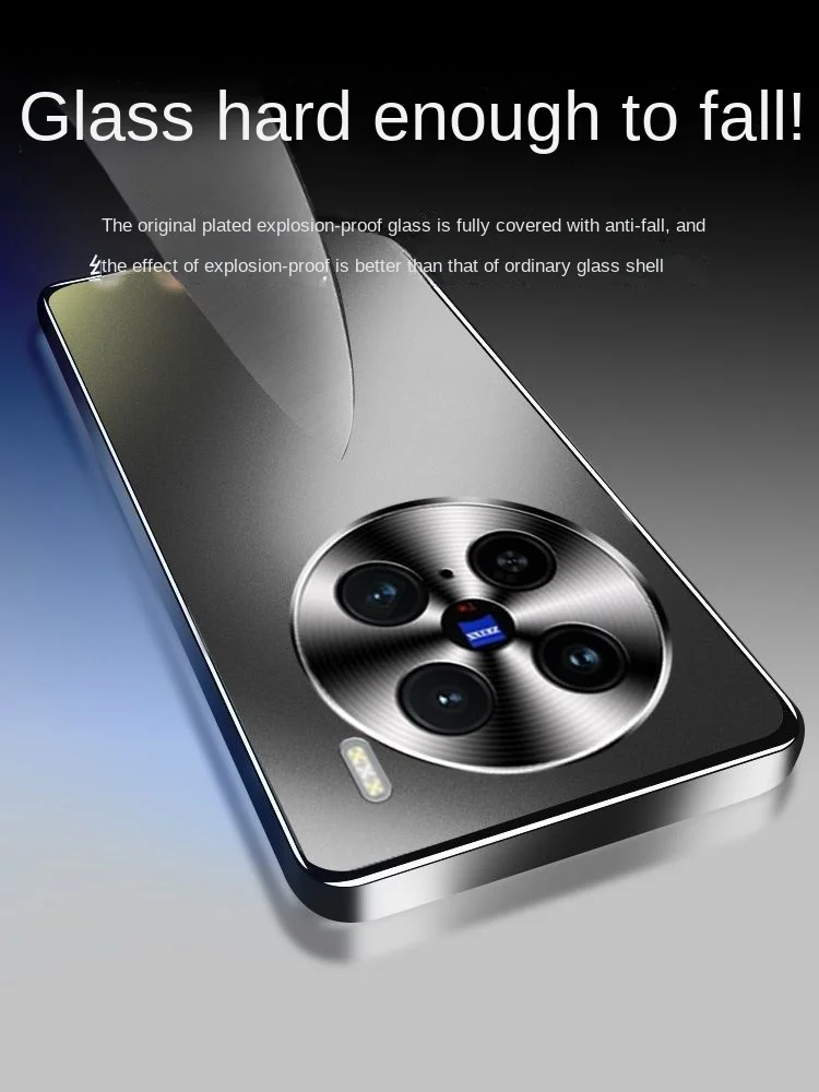 For VIVO X200 Pro Case Hard AG Matte Plating Glass Protective Back Cover Cases For VIVO X200 X200Pro Mini Full Cover Phone Shell
