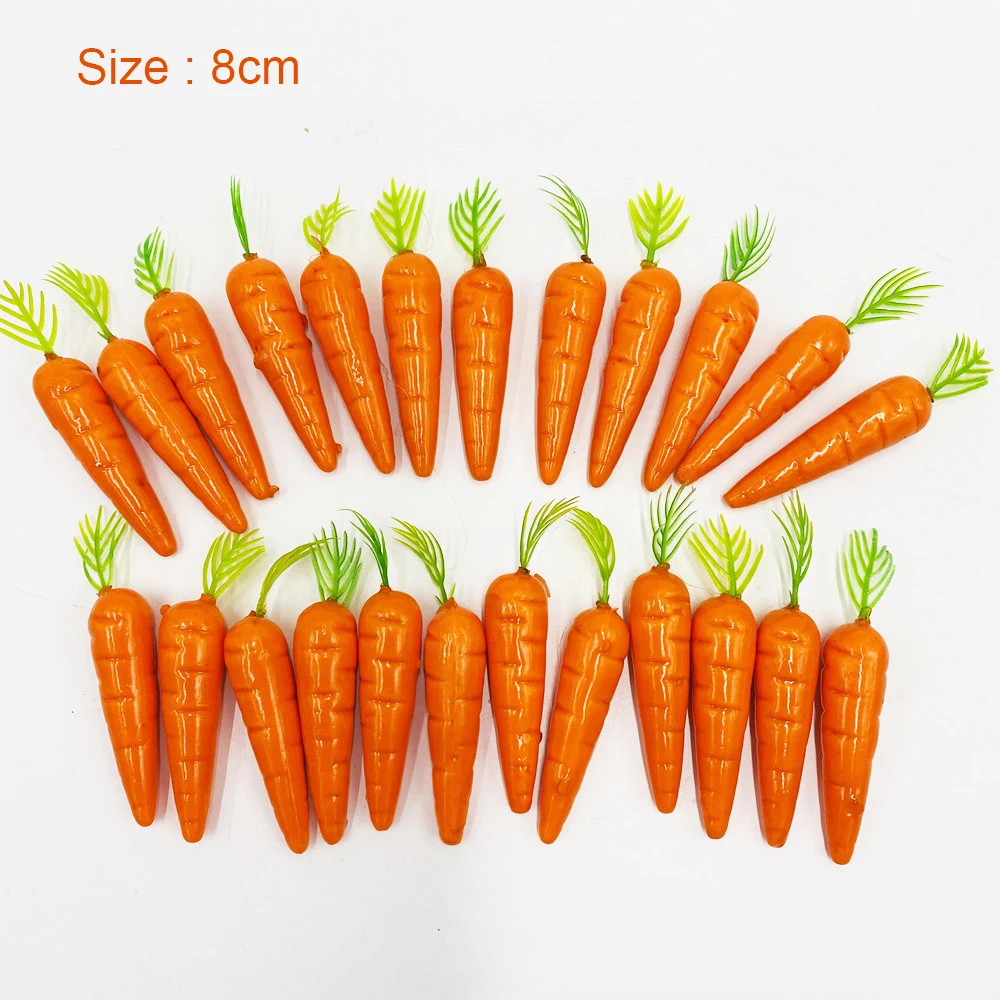 20/40pcs Mini Fake Vegetable Simulation Easter Foam Artificial Carrot DIY Craft Home Wedding Birthday Party Easter Decoration