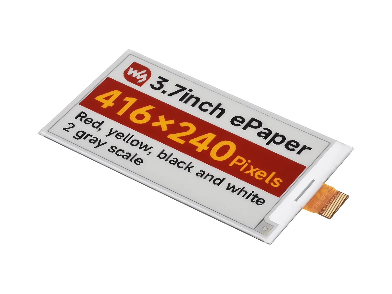 Tampilan E-paper 3.7 Inci Asli (G), Tampilan E-ink, 416X240 Merah/Kuning/Hitam/Putih, SPI, untuk Raspberry Pi/Jetson Nano/Arduino