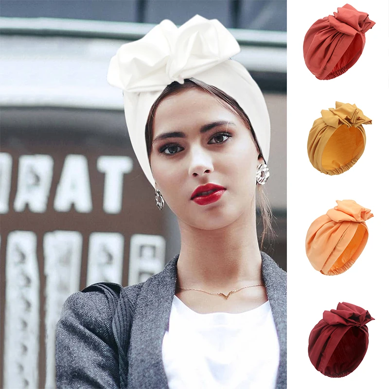 Woman Muslim Headscarf Cap Cotton Headband African Head Wraps Elegant Retro Turban for Ladies Beanies Caps Muslim Headpiece