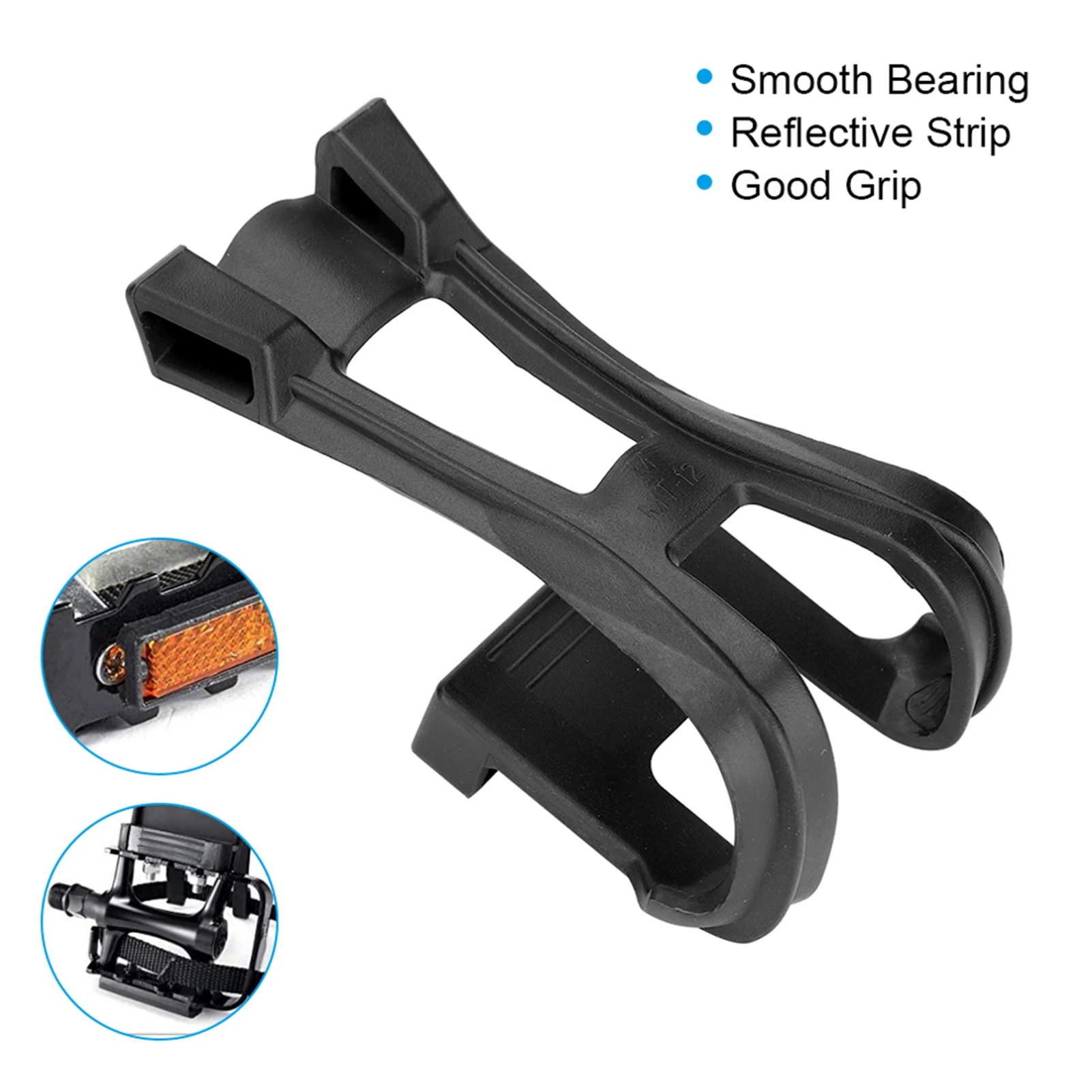 Bike Pedal Belt Plastic Black Adjustable Bike Pedals Straps Anti slip Toe Clip Belt Accessory Bike Pedal Fixed Straps