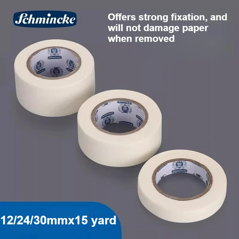 Schmincke Masking Tape 12/24/30mmx15Yard, Writable & No Residue, Easy Tear, for Artist Watercolor Painting, Sketching, Framing image 2