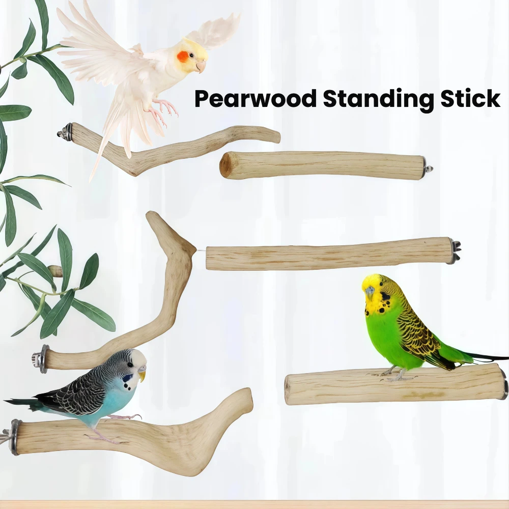 

Natural Wood Perches for Bird Cages with Different Widths and Lengths for Budgies Parakeets Canaries Cockatiels Conures Finches
