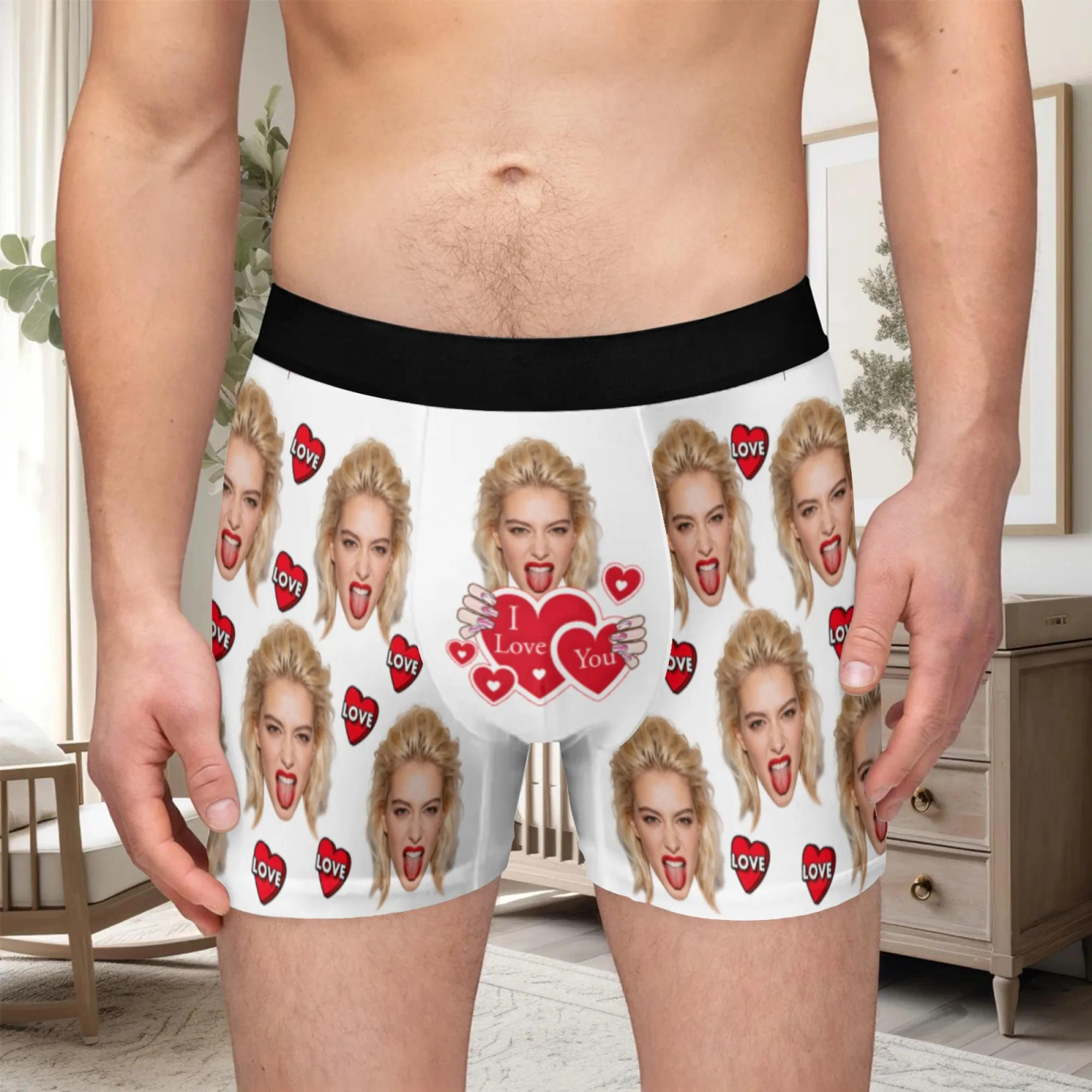 Personalized facial photos customized underwear  flat cornered men's Valentine's Day gift for husband  anniversary gift for fath