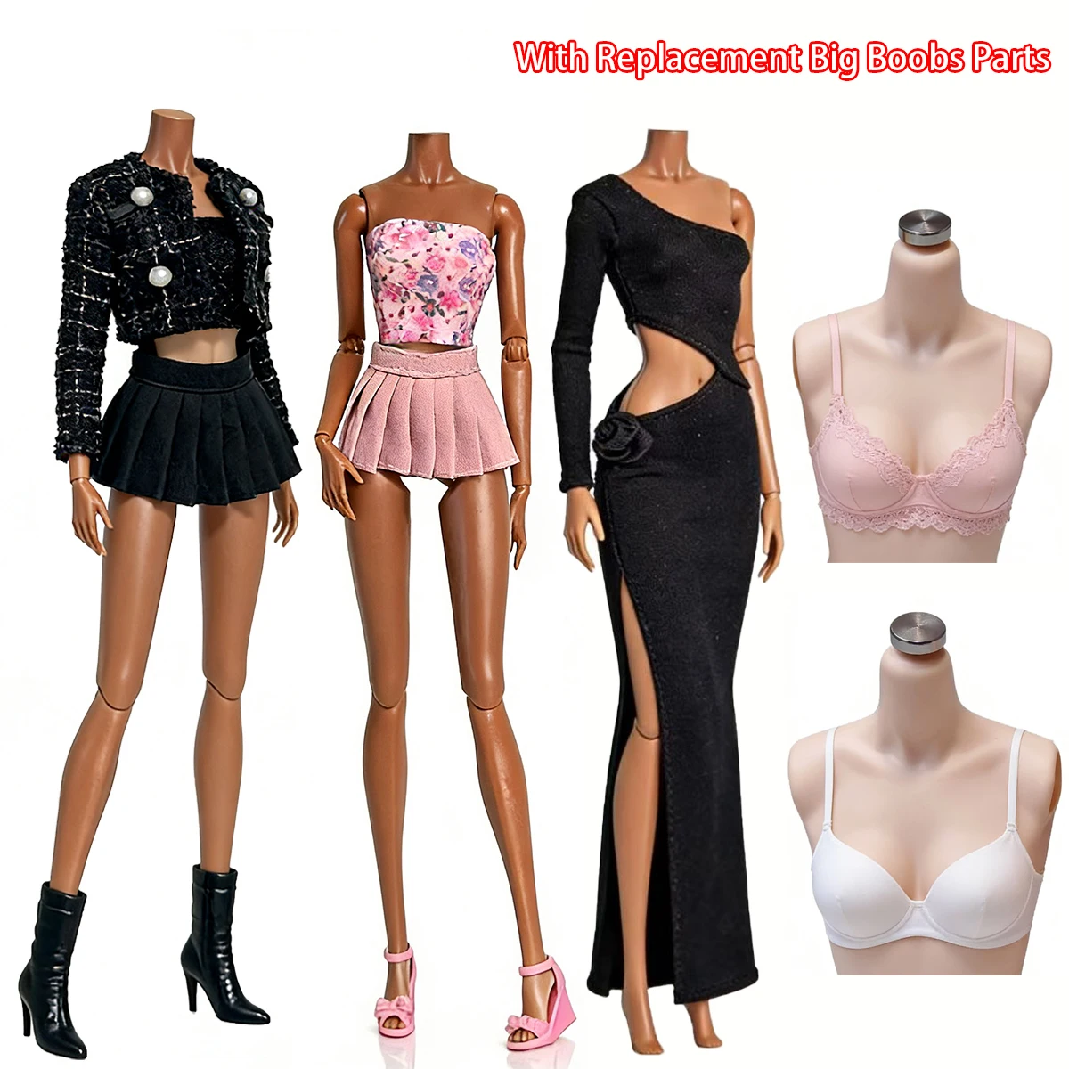 European Supermodel Doll Body Toy 12 Skin Tones Joints Movable With Replacement Big Boobs 1/6 Body Parts Removable For Babi Doll
