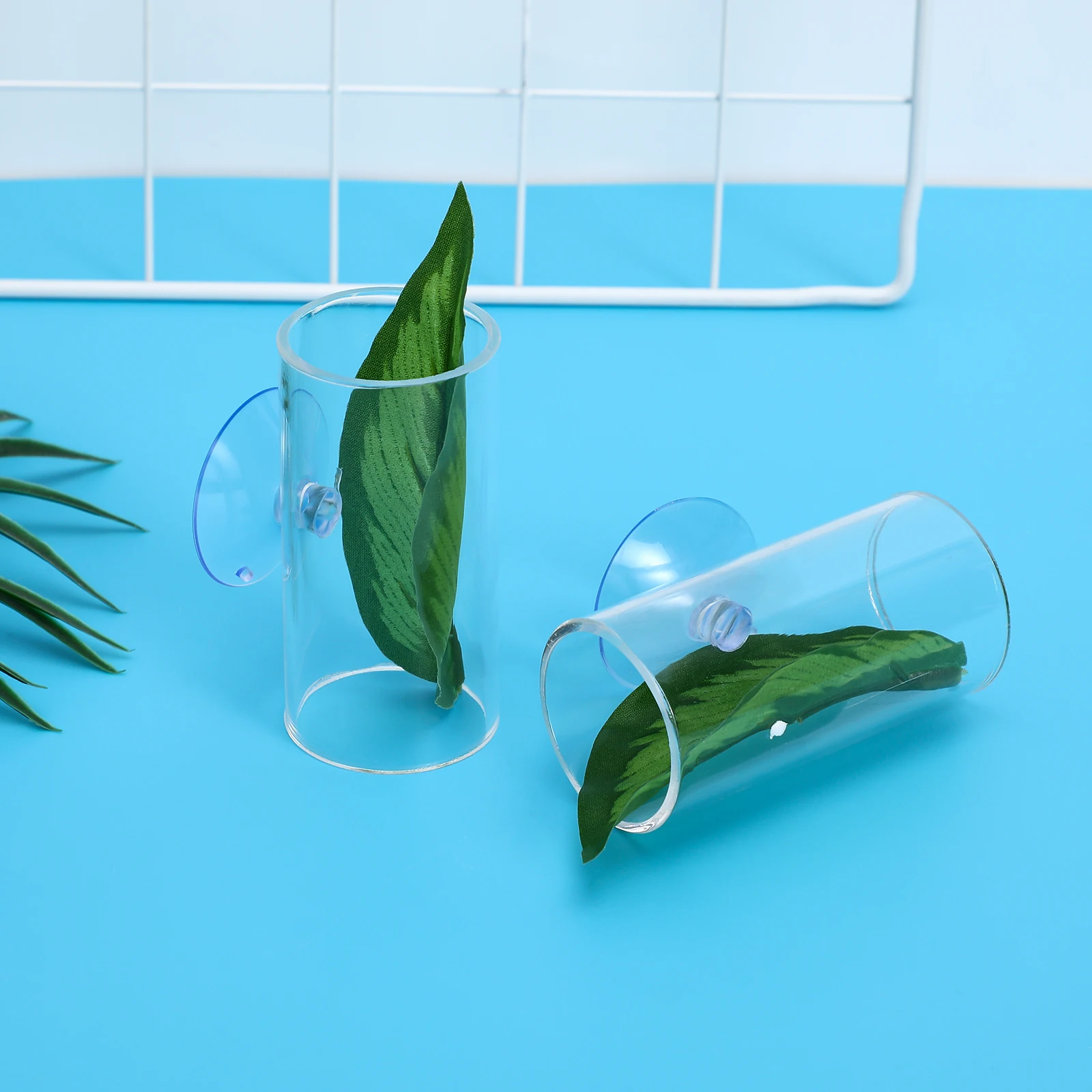 

2Pcs Betta Resting Leaf Set Transparent Fish Hideout Cave Aquarium Tunnel Betta Fish Tank Accessories Decoration