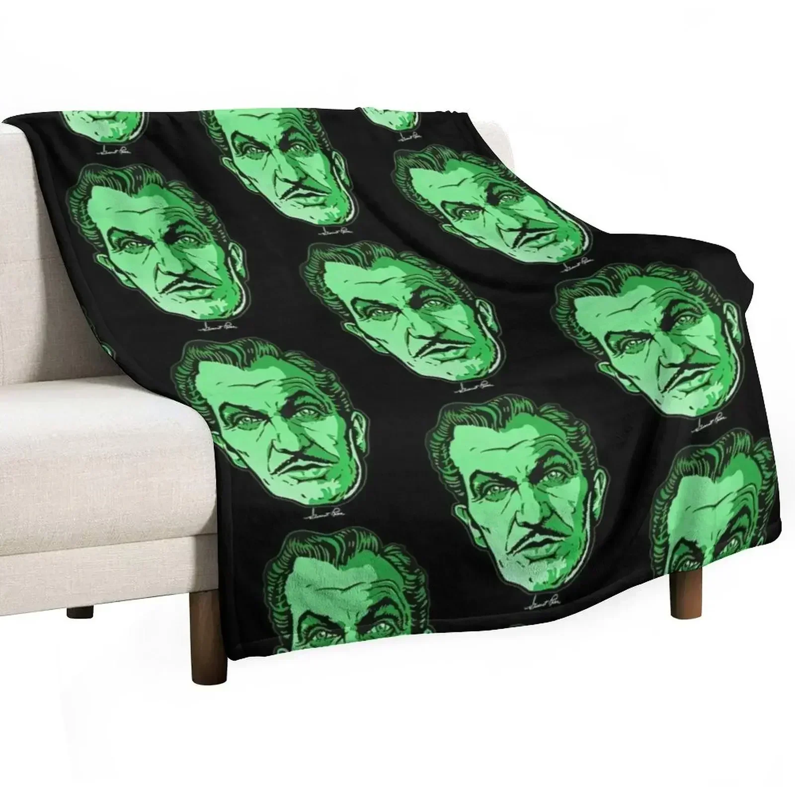 art Vincent Price green Throw Blanket Compact Warm Blanket for Car Road Trip