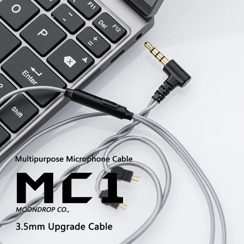 MoonDrop MC1 Upgrade Earphone Cable 2Pin 0.78mm with MIC 3.5mm Plug for Laptop iPad PC