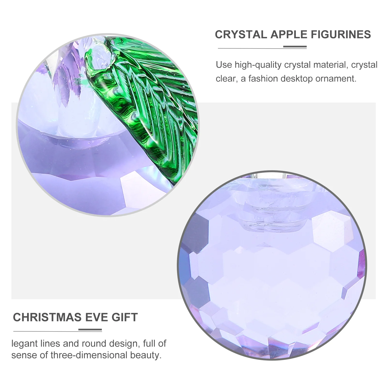 Dining Table Crystal Apple Christmas Car Decor Modern Paperweight Candy Jar Eve Present