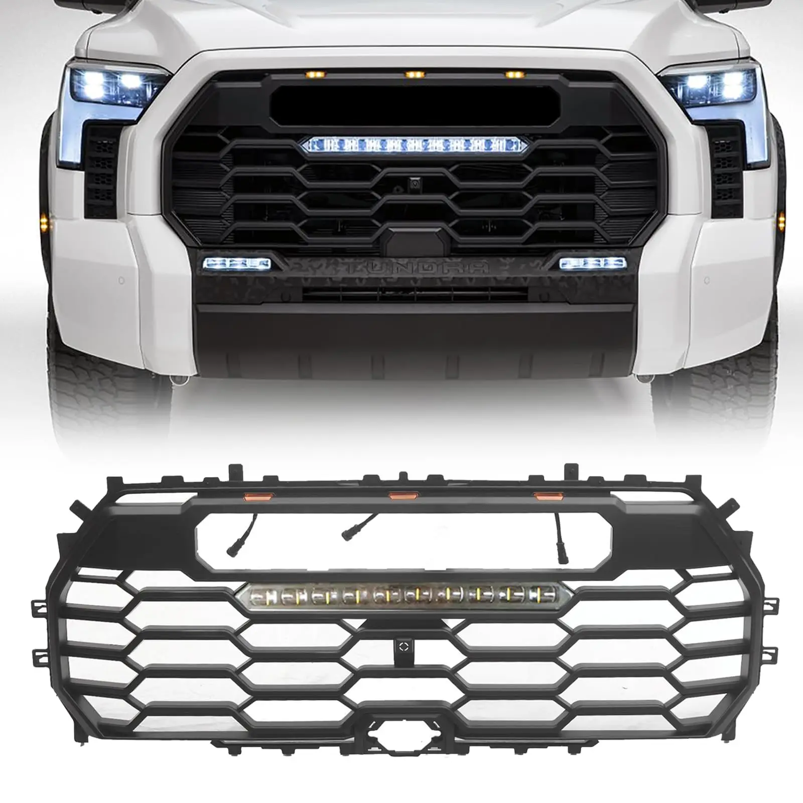 Front Grill Compatible with 2022+ TOYOTA Tundra Front Grille Replacement ABS Grille with Letters