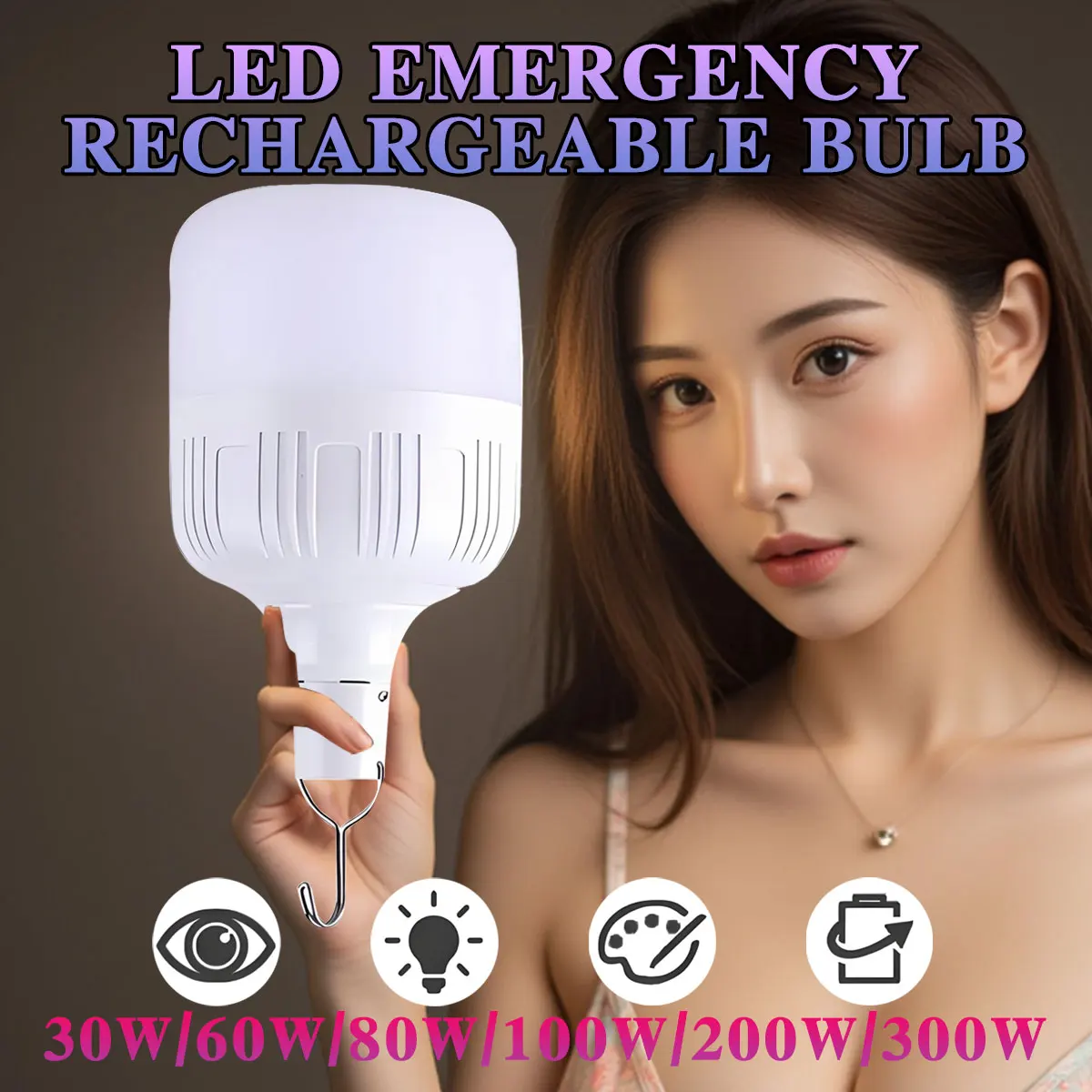 Waterproof And Rechargeable LED Night Light Bulb Dimmable Emergency Light Outdoor Barbecue Tent Light Courtyard Garden Light
