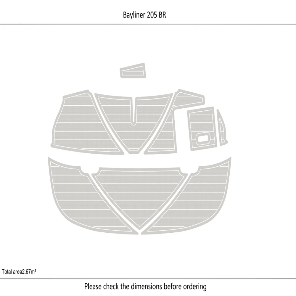 

Bayliner 205 BR swimming platform 1/4” 6mm EVA Faux TEAK deck FLOOR Non-slip mat SeaDek MarineMat Gatorstep Style Self Adhesive