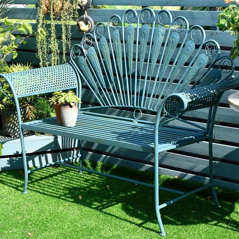 Metal Long Garden Chairs Vintage Industerial French DecorationGarden Chairs Midcentury Waterproof Кресло Для Отдыха Furniture