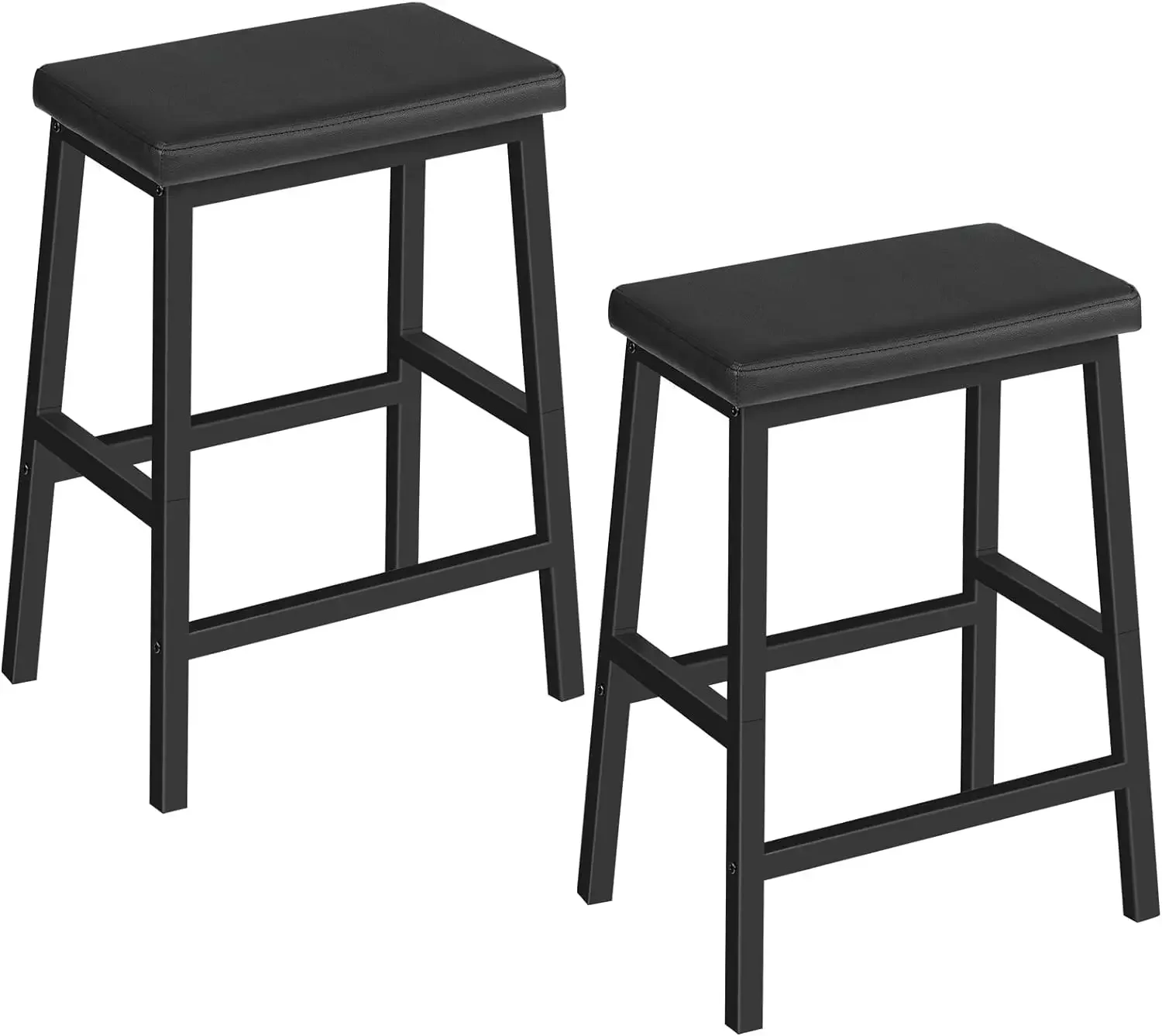 HOOBRO Bar Stools, Set of 2 Bar Chairs, PU Leather Upholstered Breakfast Stools, Easy Assembly, Suitable for Kitchen, Bar