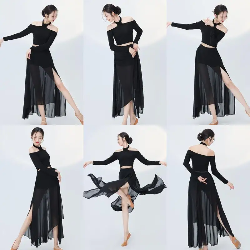 

Classical dance, cheongsam, dance costume, high-elastic jazz performance costume, modern dance practice costume, skirt set