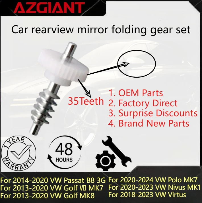 

For 2013-2020 VW Golf Ⅶ MK7/Golf MK8/Polo MK7 2020-2024/Nivus MK1 2020-2023 Car rearview mirror folding gear set New parts OEM