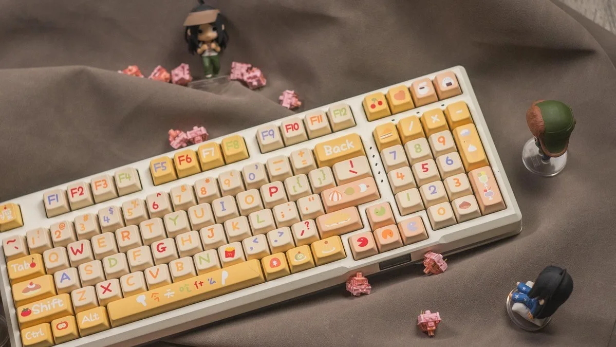 Food Themed Keycap Cute 143 Keys PBT MDA Height Keycap Diy Creative For 61/87/104/108 Mechanical Keyboard Keycaps