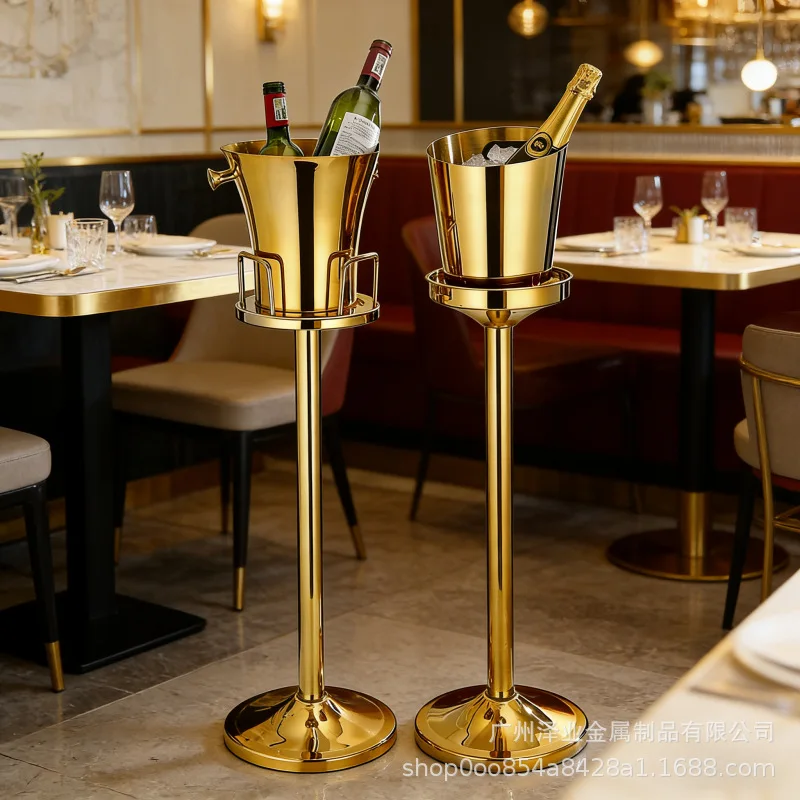 

European stainless steel ice bucket, champagne wine set bar KTV tall red wine rack creative western food high-end ice red wine