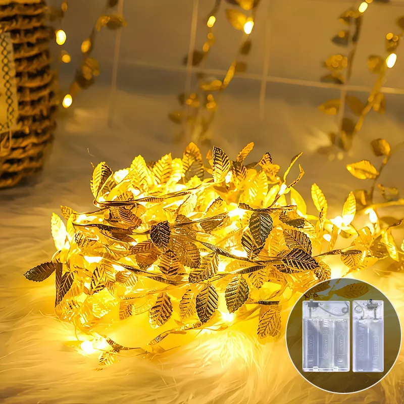 Battery Operated Fiber Optic Leaf Stake Light 7 Color Changing IP65 Waterproof LED Lamp For Garden Lawn Yard Pathway Decor