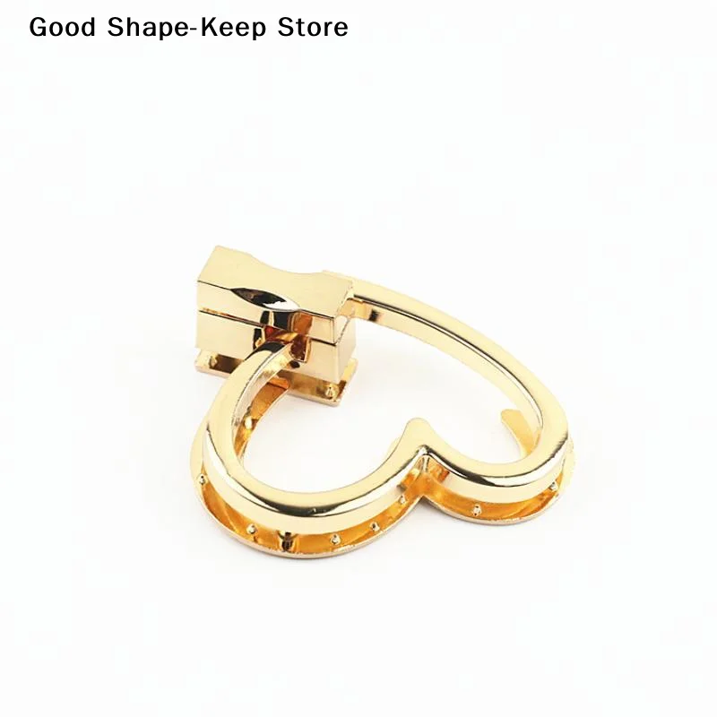 Handbag Purse Closure Toggle Latch Buckles DIY Bag Hardware Bag Double Heart Clasp Buckles Twist Locks For Handbag Accessories