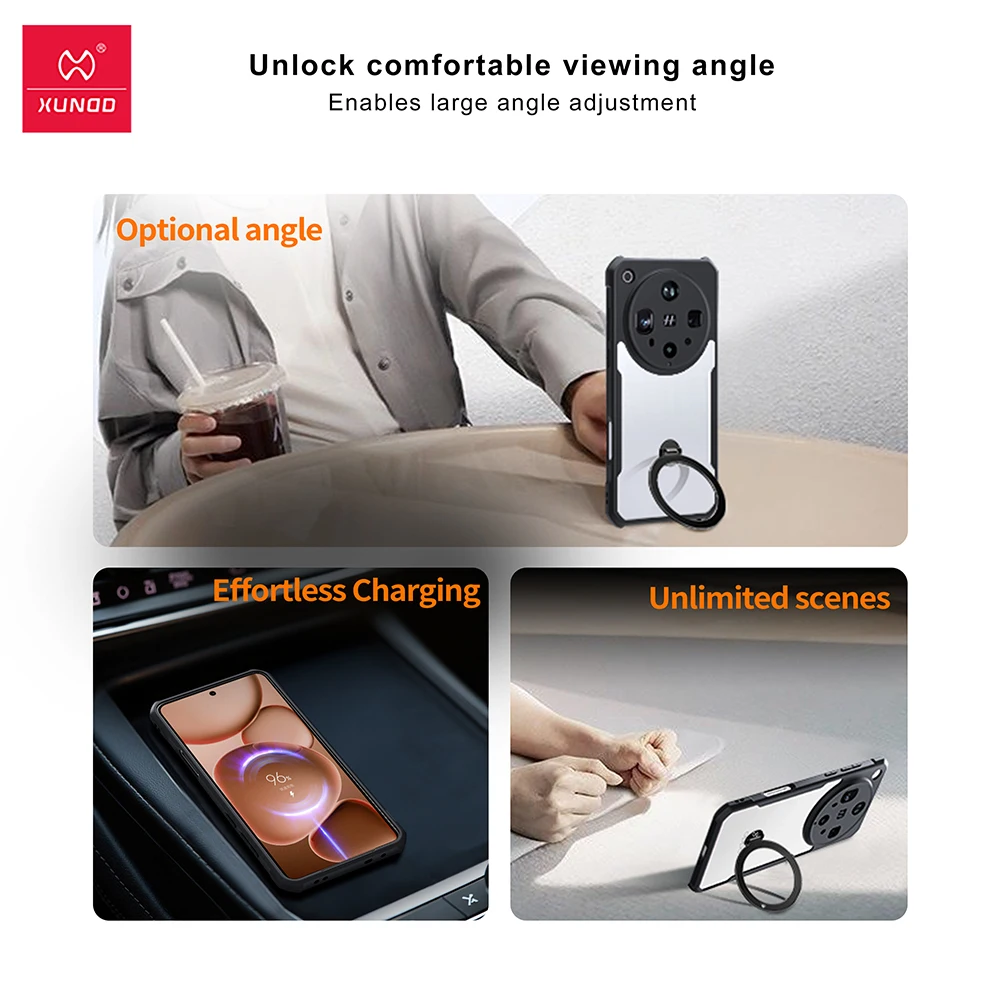 For OPPO Find X8 Ultra Case Xundd Airbags Shockproof Transparent Matte Laser Pattern PC +TPU Cover For  Find X 8Ultra