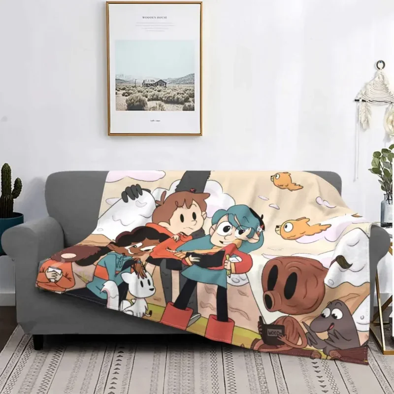 Hilda Frida David Cartoon Serials Blanket Flannel Decoration Cute Portable Home Bedspread