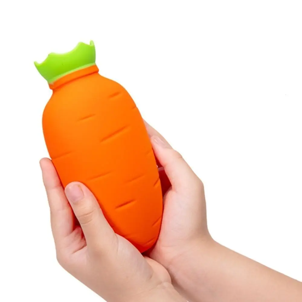 

Leak Proof Carrot Shape Hot Water Bag Silicone Cute Water-filling Bag Portable Bottle Bag Hand Warmer Hand Feet Warmer