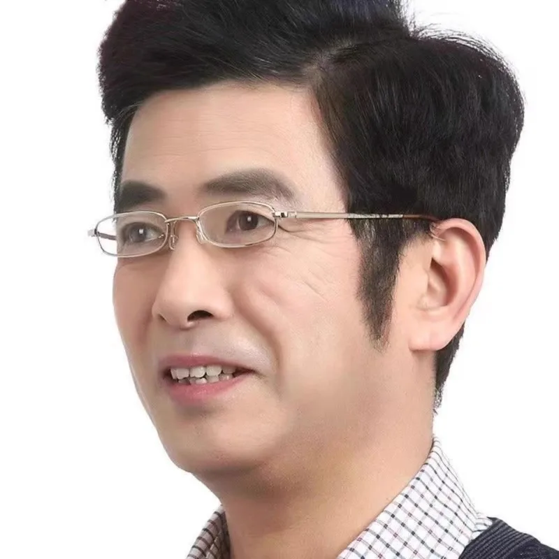 نظارات قراءة لكبار السن مع صندوق نظارات مجاني مضاد للتعب إطار معدني نظارات ريترو بسيطة متوفرة في +100 ~ +400 #3