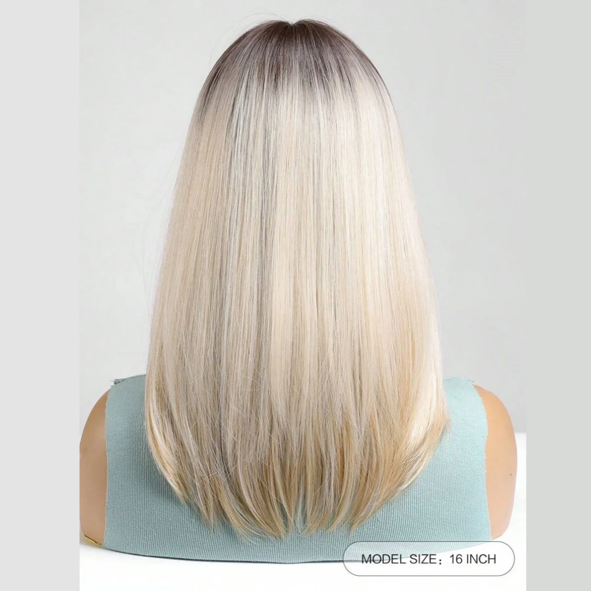 Allbell Magique Dark Brown To Light Blonde Short Straight Wigs For Woman Bob Wig With Bangs  Synthetic Wig Heat Resistant