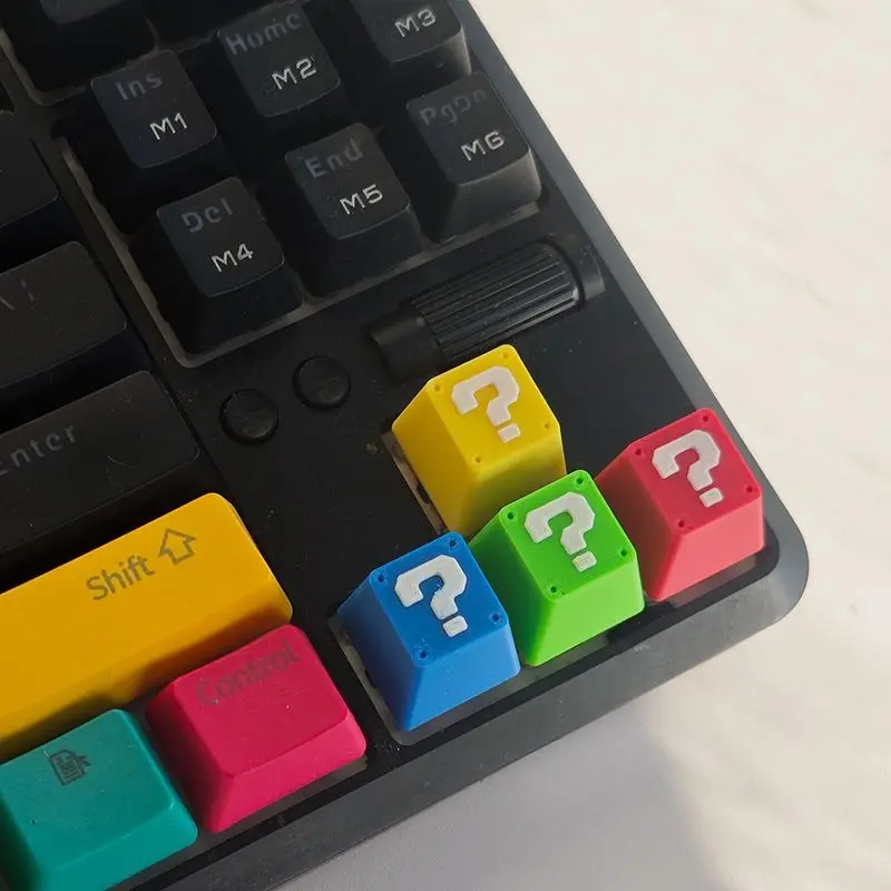 سوبر ماريو بروس علامة استفهام Keycap أنيمي PBT الكرز الشخصي لتقوم بها بنفسك أغطية المفاتيح لملحقات لوحة المفاتيح الميكانيكية ذات المحور المتقاطع هدية