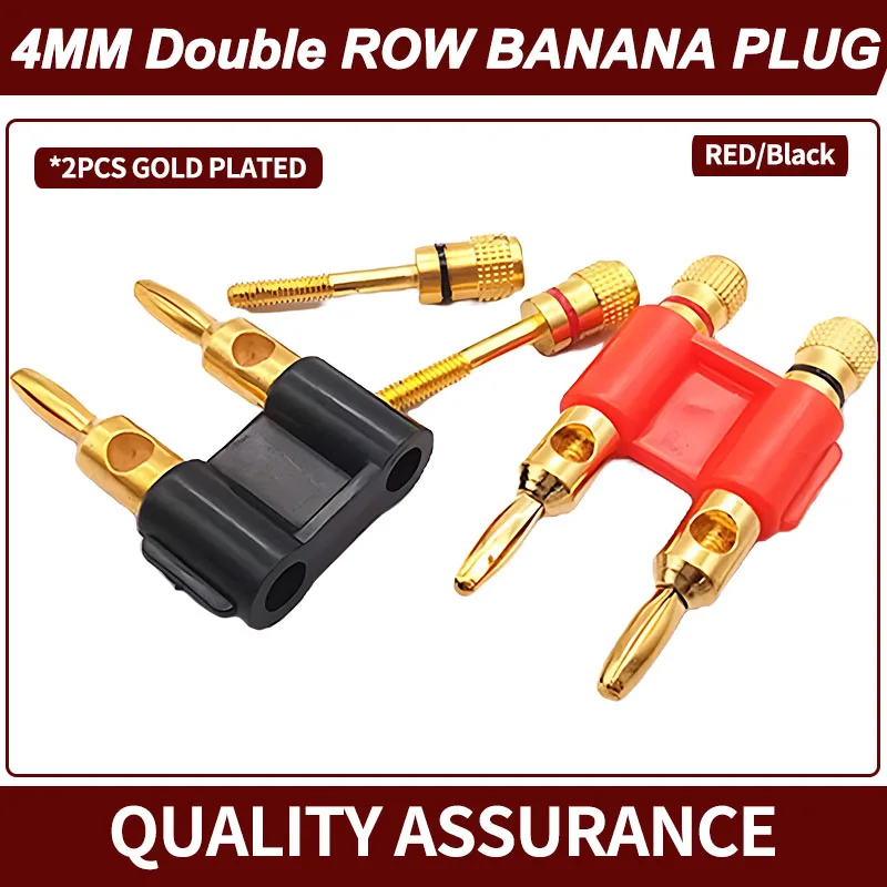 20PCS 4mm Double Banana Plug - Test Wire Connector with Solder-Free Lantern Head and Terminal Connector, Gold Plated Double Row.