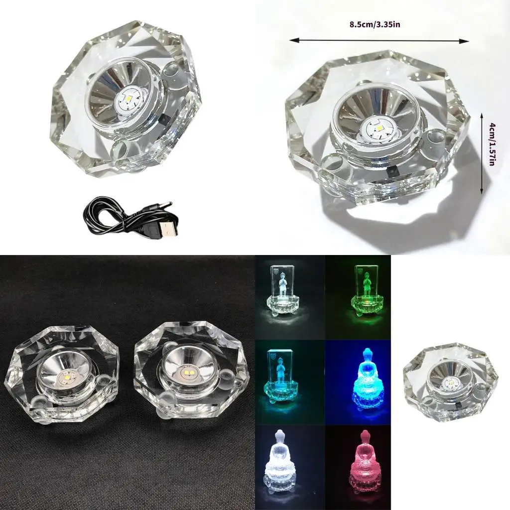 

J78F Декоративная подставка с USB-управлением и 7 хроматическими режимами для демонстрации стеклянных изделий в безопасном из