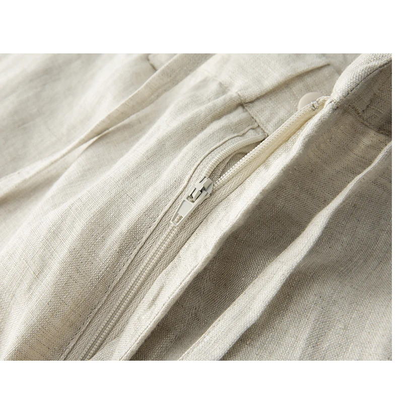 طقم بدلة رجالية من الكتان الطبيعي من Fengbaoyu - قطعتين - ربيع وخريف كاجوال فضفاض مقاس كبير نمط مريح وأنيق