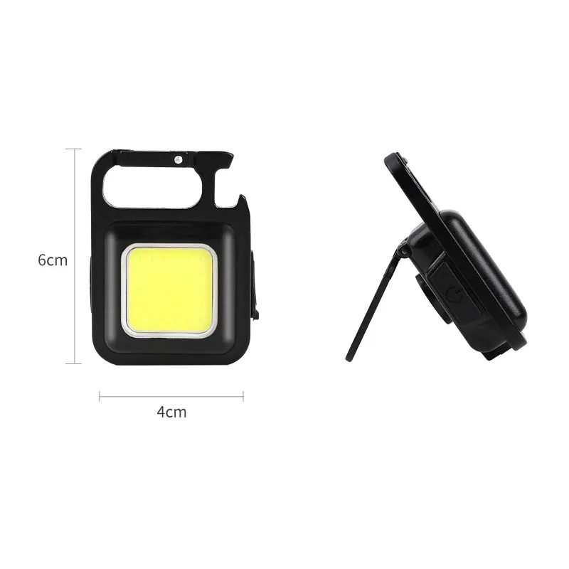 Mini LED Flashlight Work Light Portable Pocket Flashlight Keychains USB Rechargeable For Outdoor Camping Small Light Corkscrew