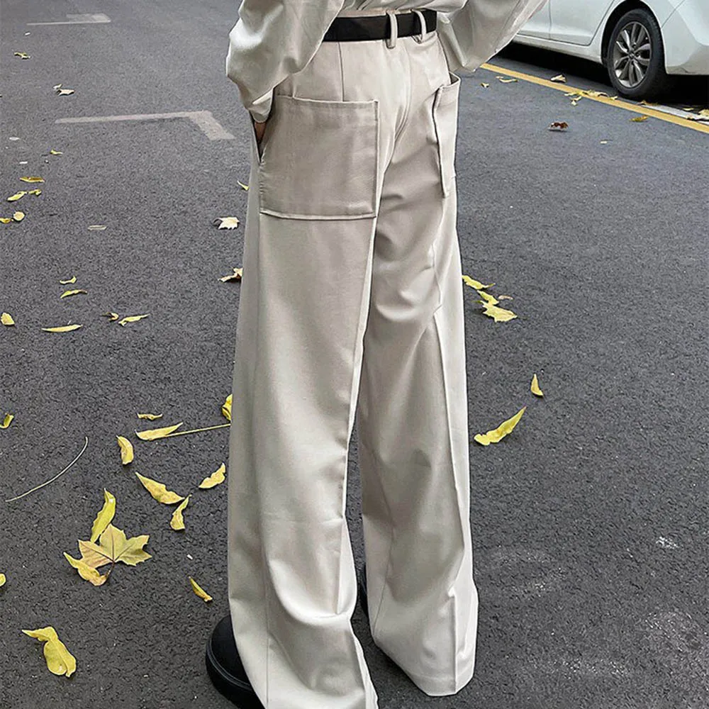 メンズ春ズボン無地デイリードレープカジュアルパンツシンプルなビジネスオールマッチアウトドアストレートパンツ紳士服 2025 新しい