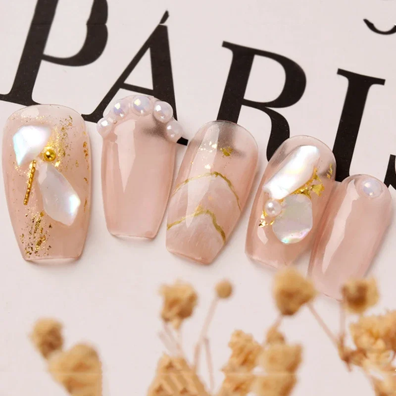 1 boîte de flocons de coquille d'aurore naturelle, décorations pour Nail Art, pierre de coquille colorée, accessoires de manucure, vente en gros, livraison directe