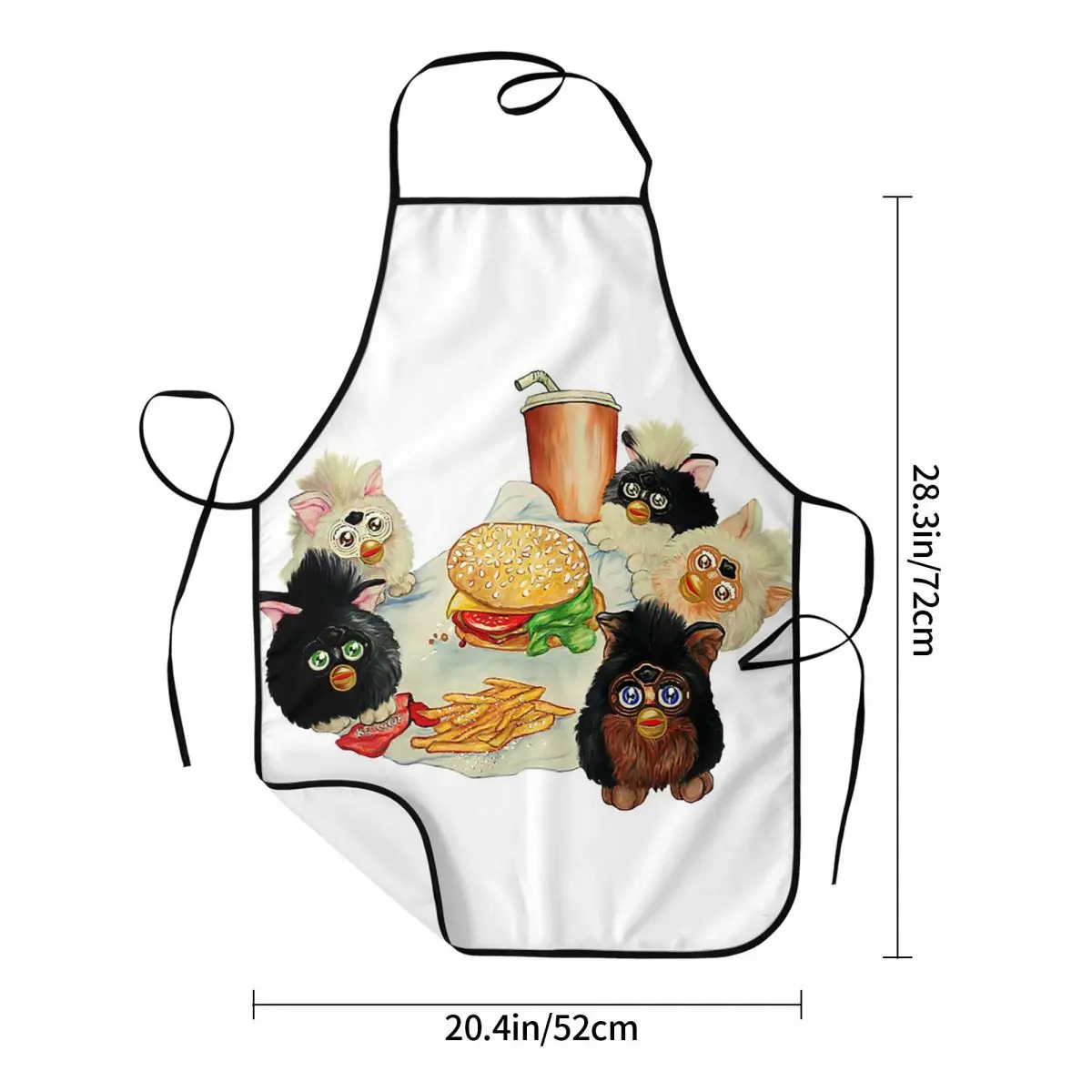 Burger Party Aprons Chef Cooking Baking Tablier Waterproof Bib Kitchen Cleaning Pinafore for Women Men Gardening