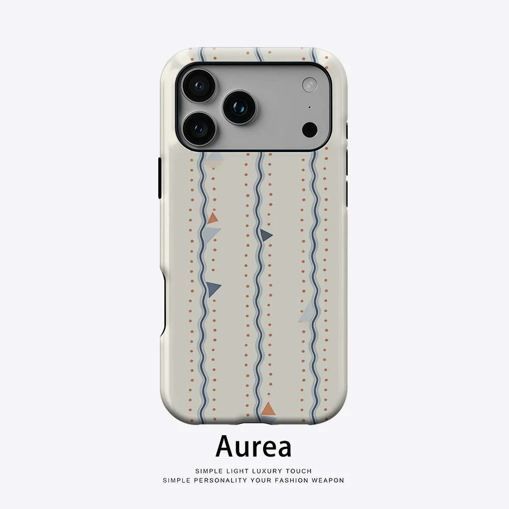 Aurea Case Matte Bumper für MagSafe Hülle für iPhone 18 17 16 15 14 Plus 13 Pro Max Stoßfeste Harte PC Minimalistische Wellenlinien-Abdeckung