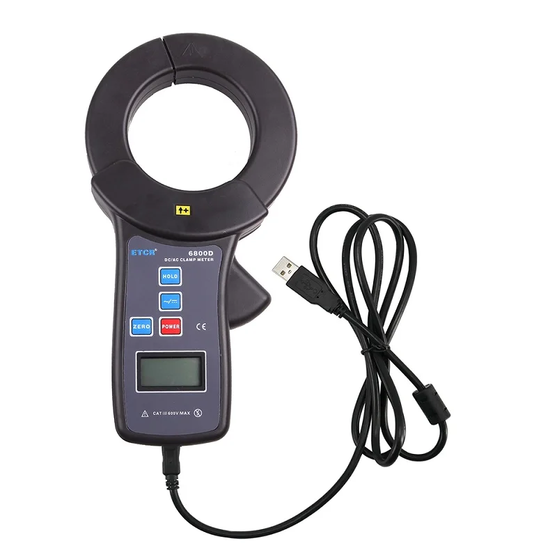 ETCR6800D Clamp Current Meter Leakage Ammeter AC 0-2000A DC 0-1500A Data Upload For New Energy Vehicle Electric Power High-speed