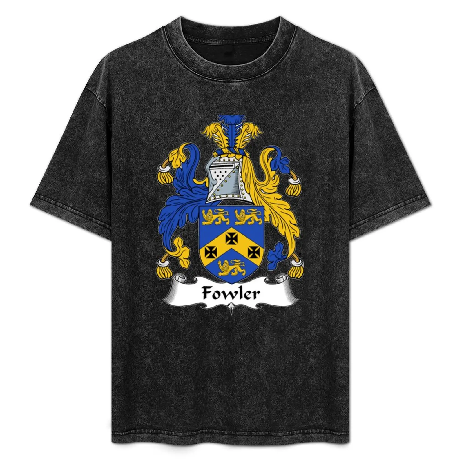 Fowler Coat of Arms / Fowler Family Crest T-Shirt Christmas Casual Short Sleeve Top