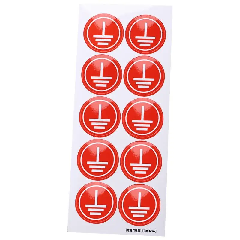 10 แผ่น 3 ซม.GROUND ลวดป้ายไฟฟ้าแผงสติกเกอร์ Shock คําเตือนความปลอดภัย Decals อุปกรณ์ป้ายเครื่องหมายความปลอดภัยการจราจร