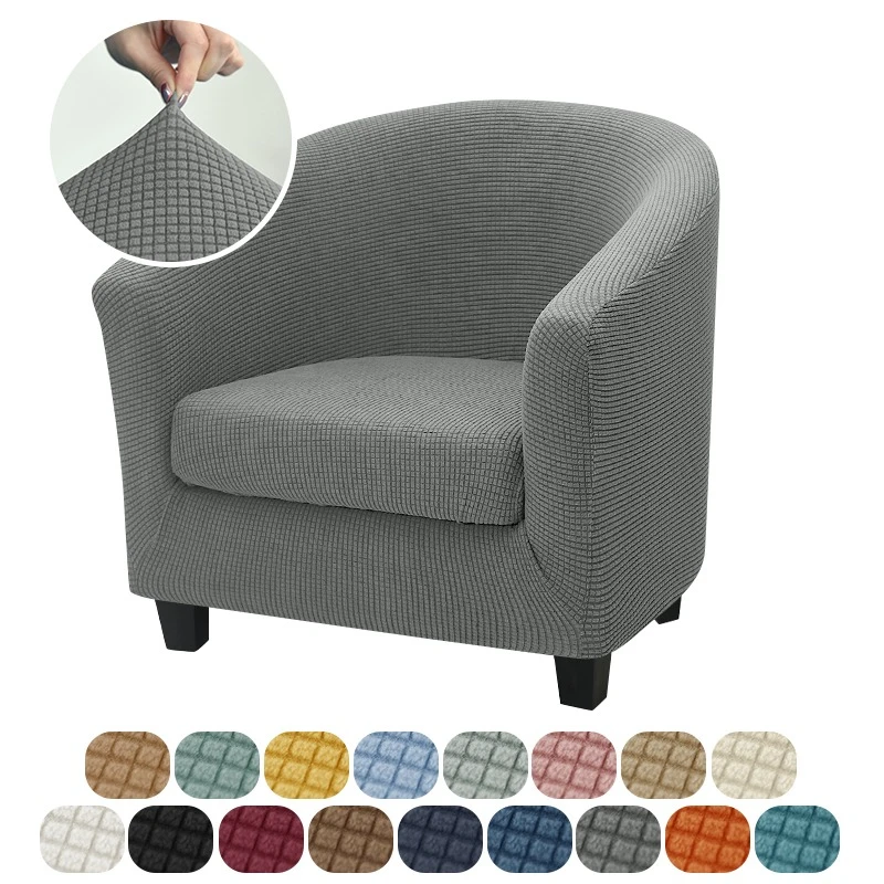 

Elastic Solid Color Club Chair Cover Polar Fleece Tub Armchair Sofa Cover Chair Slipcovers for Living Room Hotel Home Decor